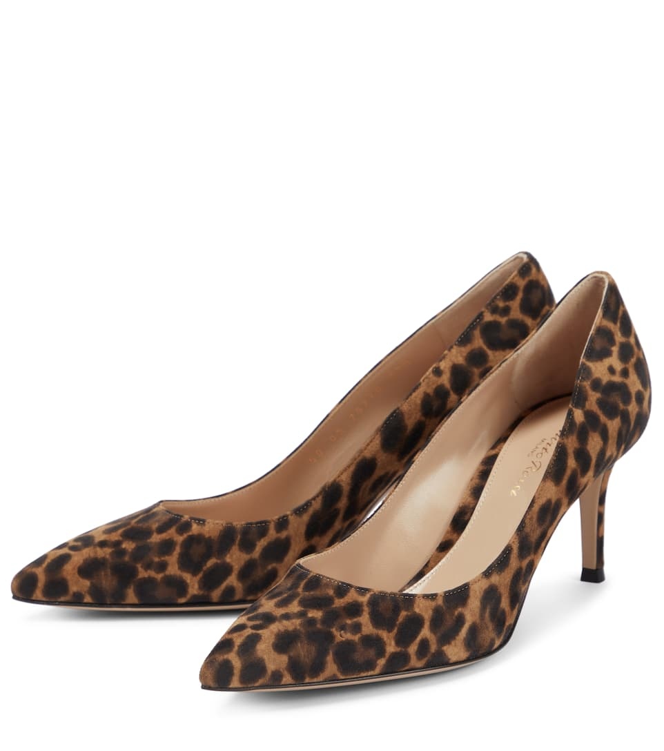 Gianvito 70 leopard-print suede pumps - 5