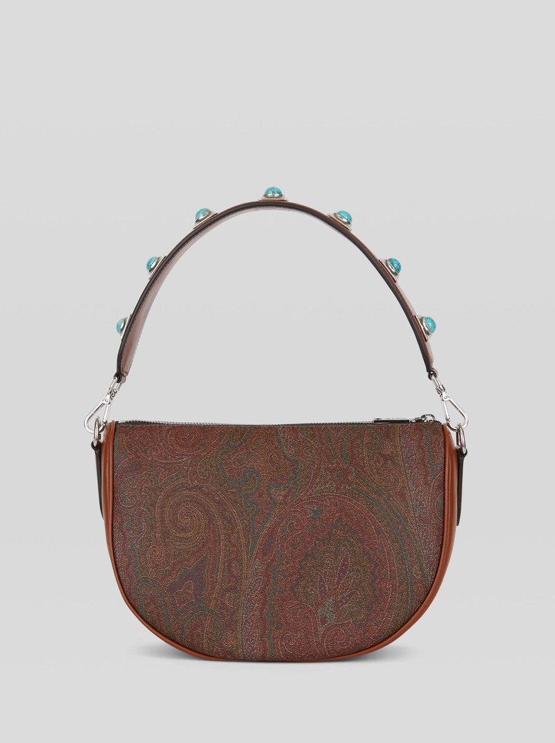 CROWN ME PAISLEY SHOULDER BAG WITH TURQUOISE STUDS 3