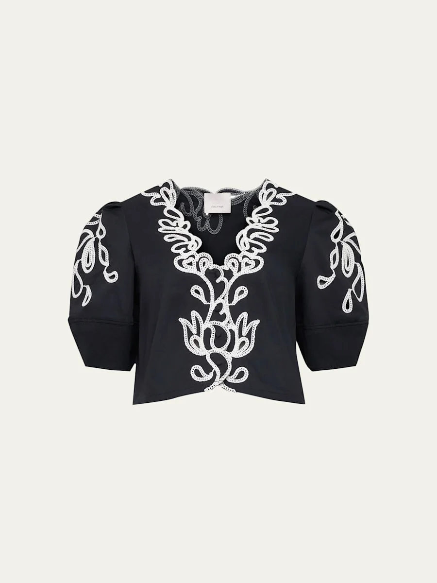 Bellara Embroidered Paisley Bloom Top - 1