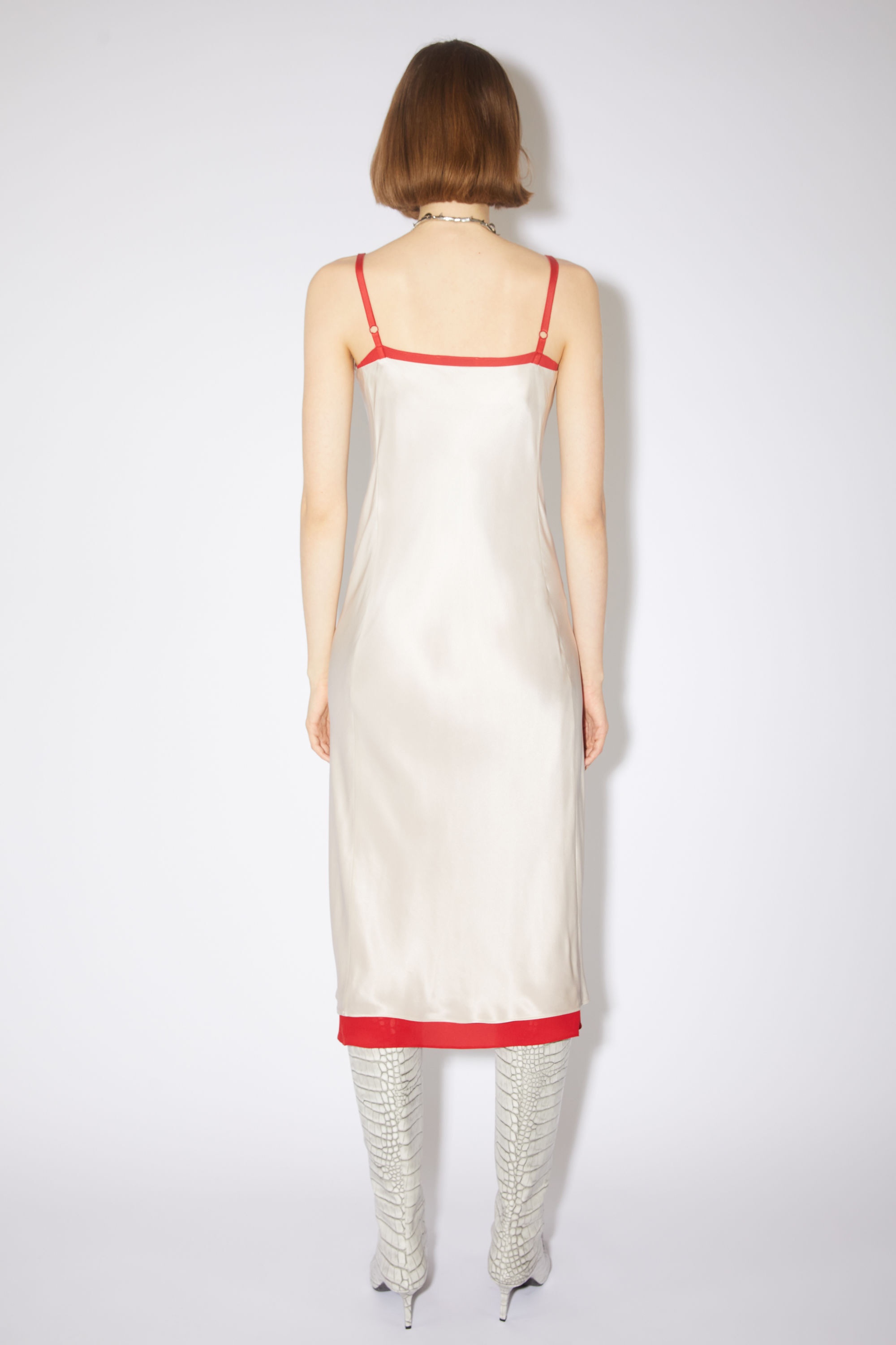 Satin slip dress - Pebble beige - 3