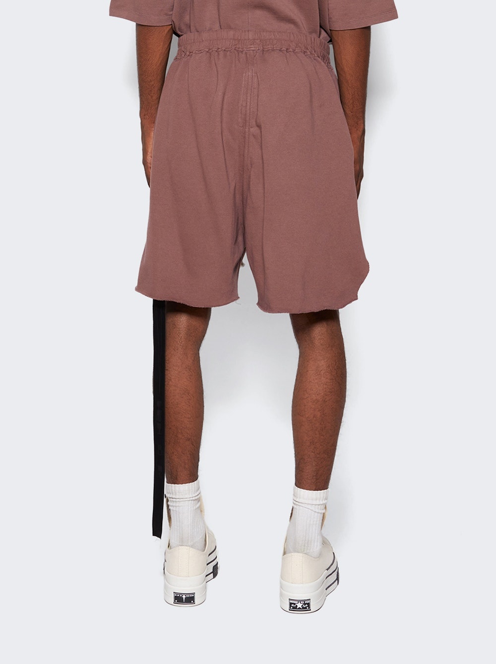 Drawstring Cotton Shorts Mauve - 5