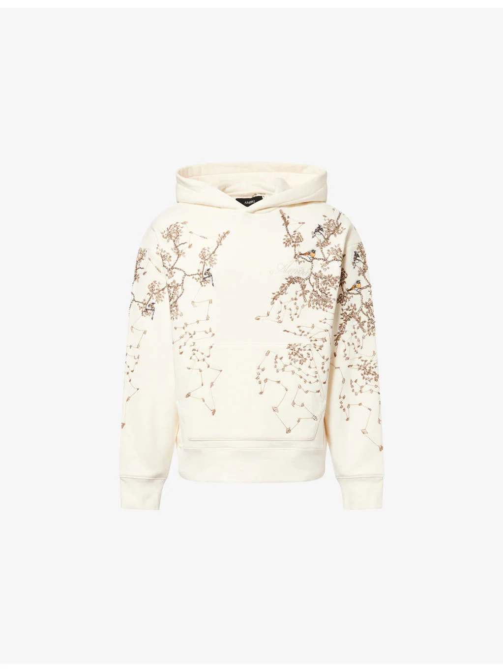 Sparrow Embroidered Cotton Hoody - 1