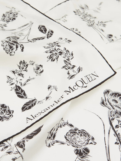 Alexander McQueen Floral logo-print silk-twill scarf outlook