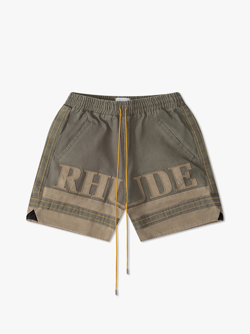 RHUDE EMB. CANVAS LOGO SHORTS - 1