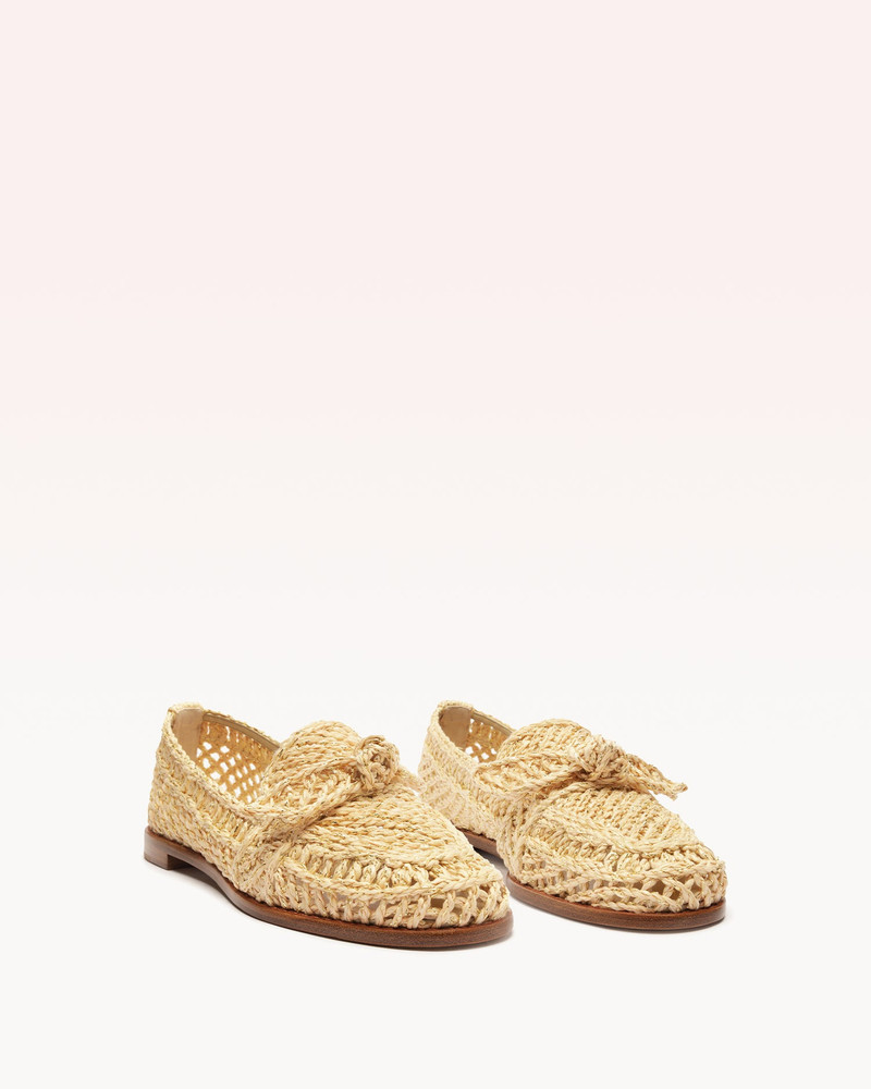 ALEXANDRE BIRMAN RAFFIA PENNY LOAFER PEARL outlook