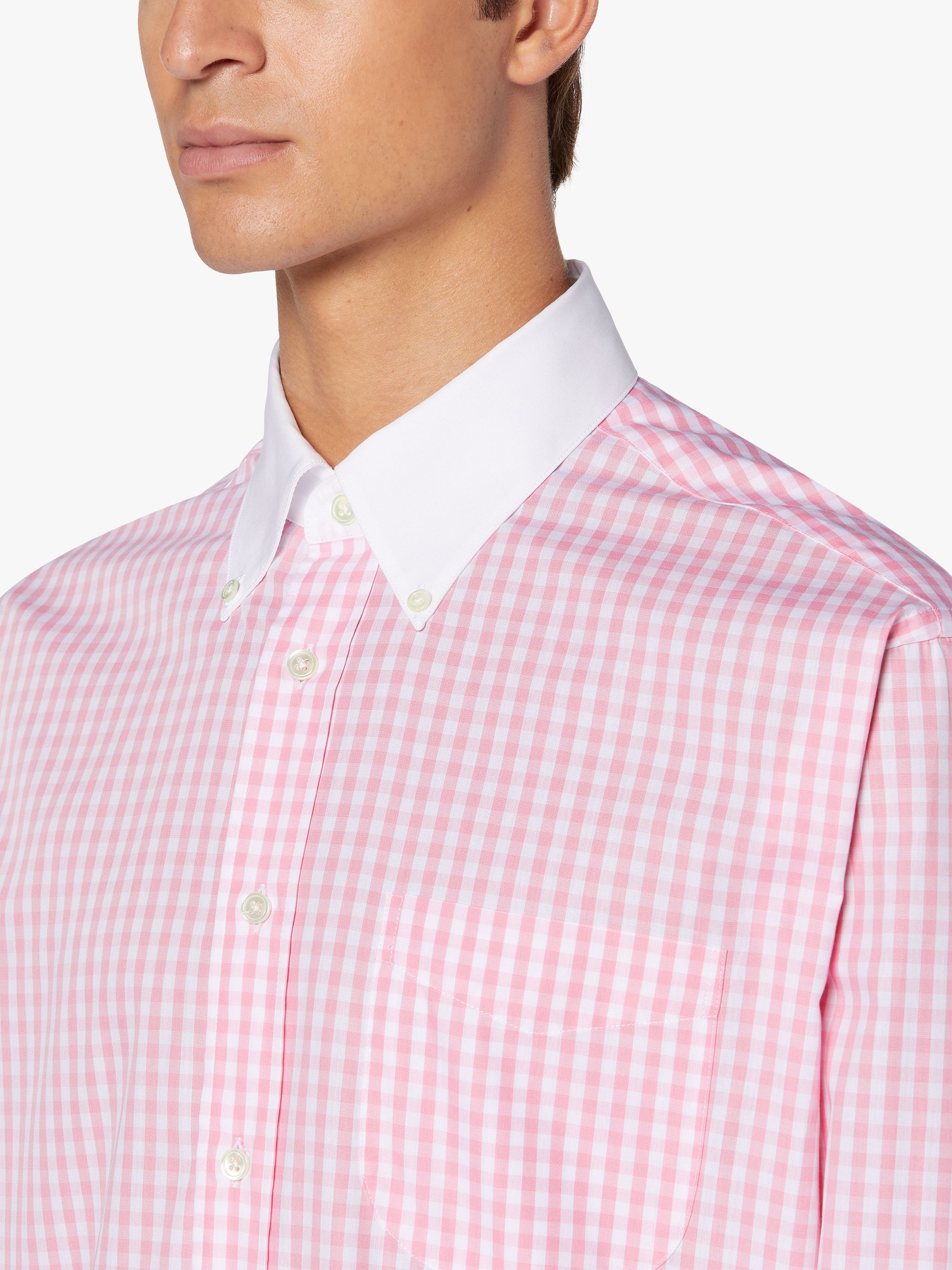 ROMA PINK CHECK BUTTON DOWN SHIRT | GSC-105 - 5