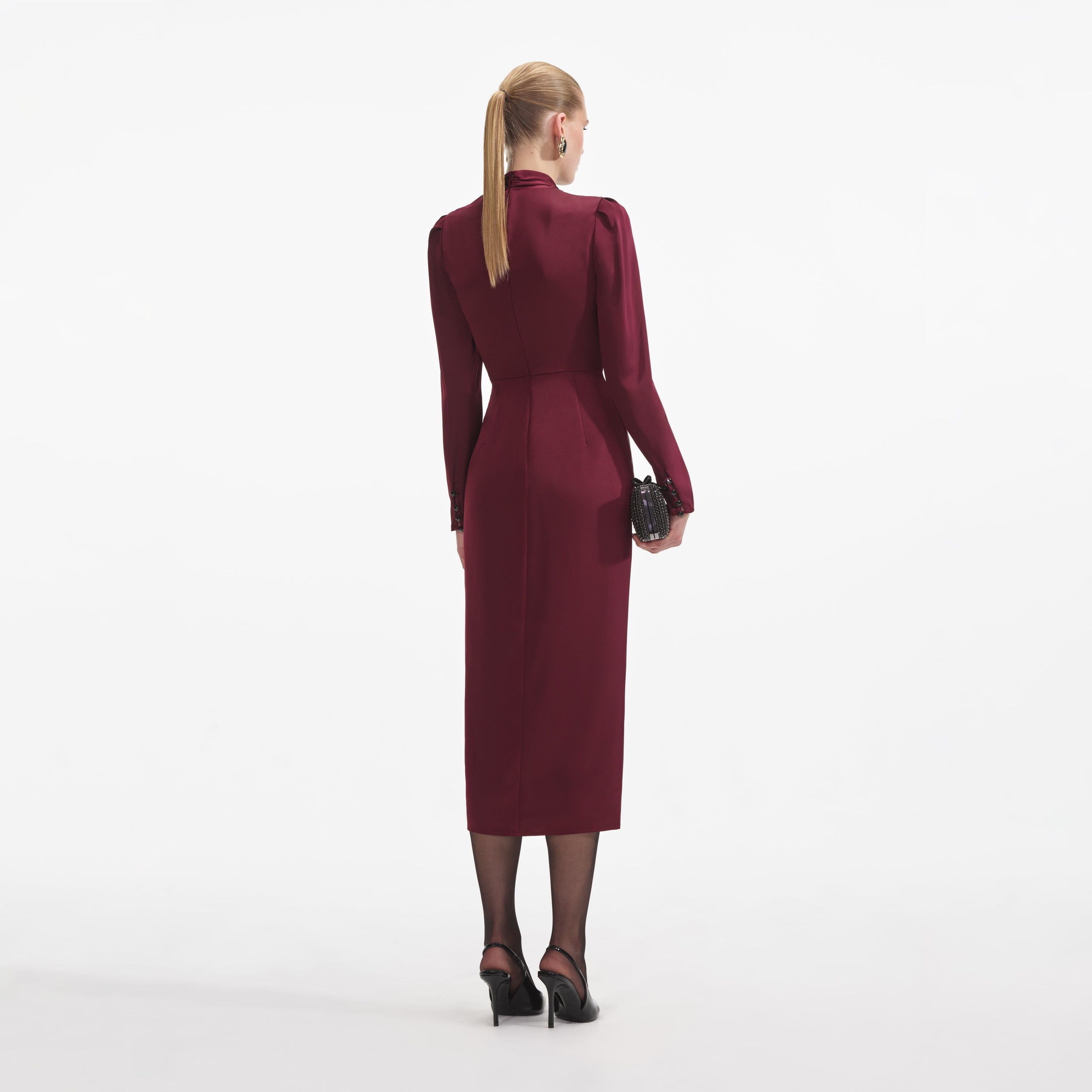 アウターその他 SELF PORTRAIT Women Outer PF25 091J BUBURGUNDY Red Burgundy Leather Jacket – self-portrait-US