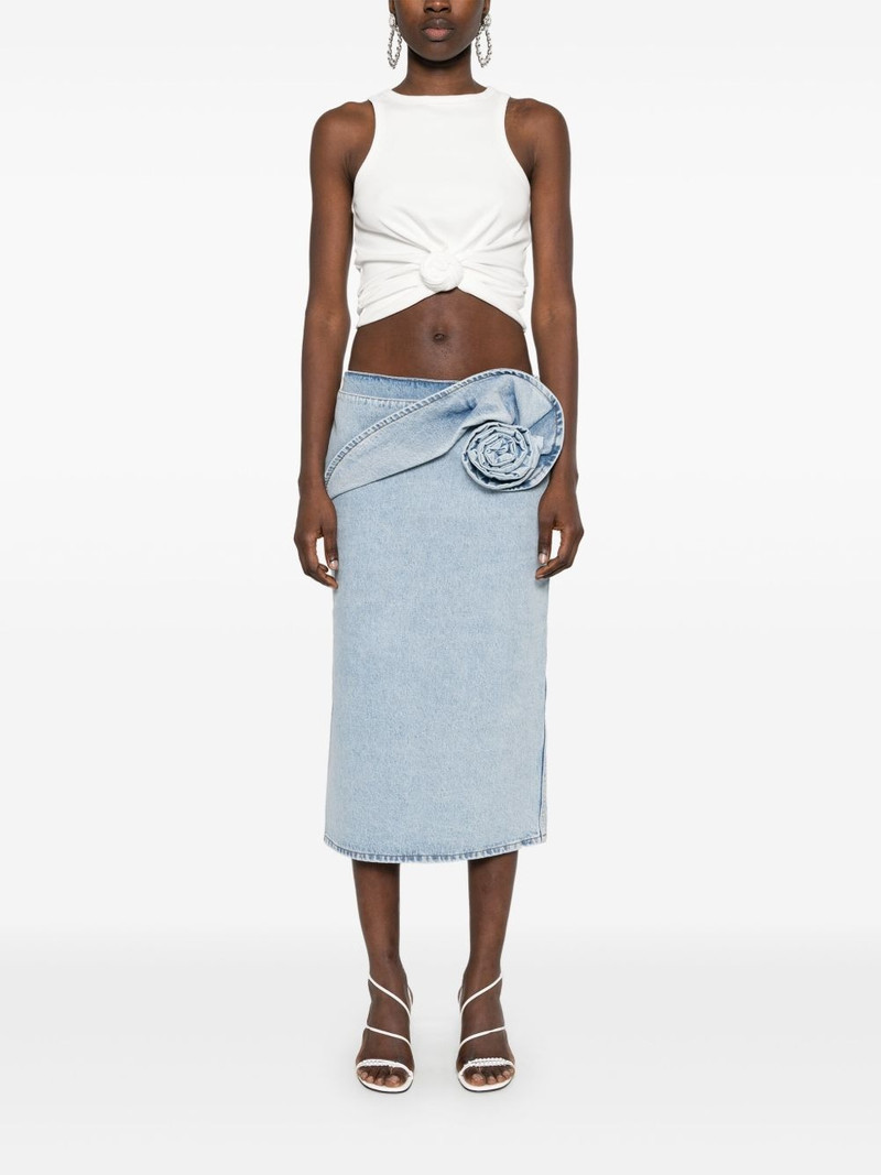 MAGDA BUTRYM rose-appliqué skirt outlook