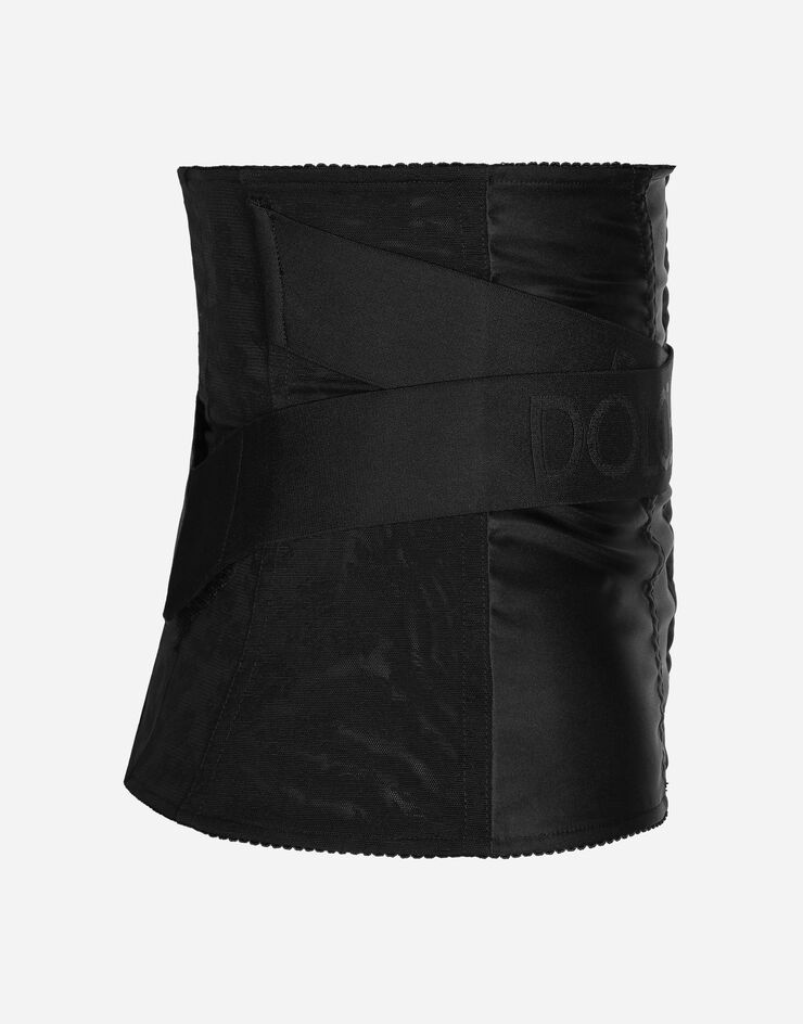 Corset-style belt with branded stretch crossover bands - 2