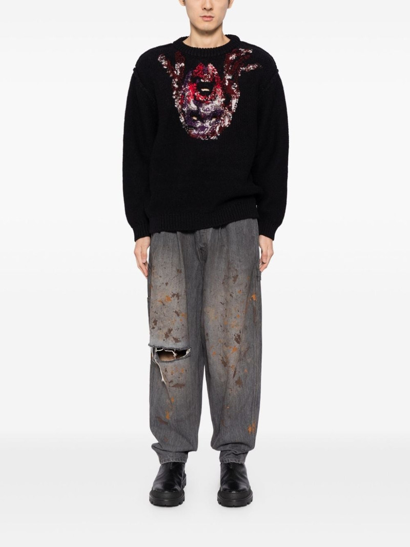 doublet embroidered wool jumper outlook