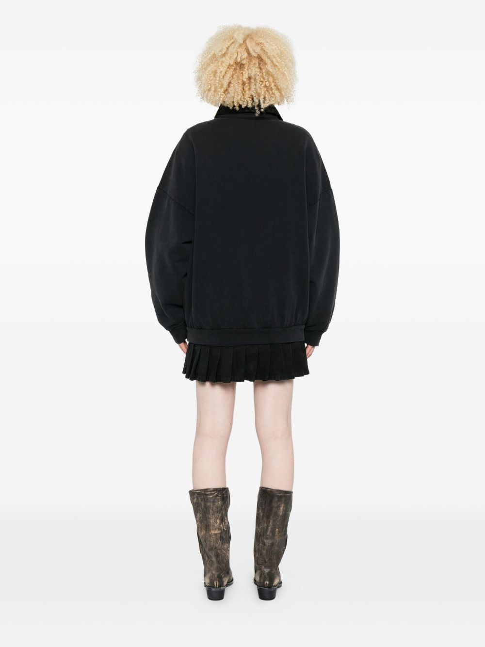 embroidered pleated mini dress - 4