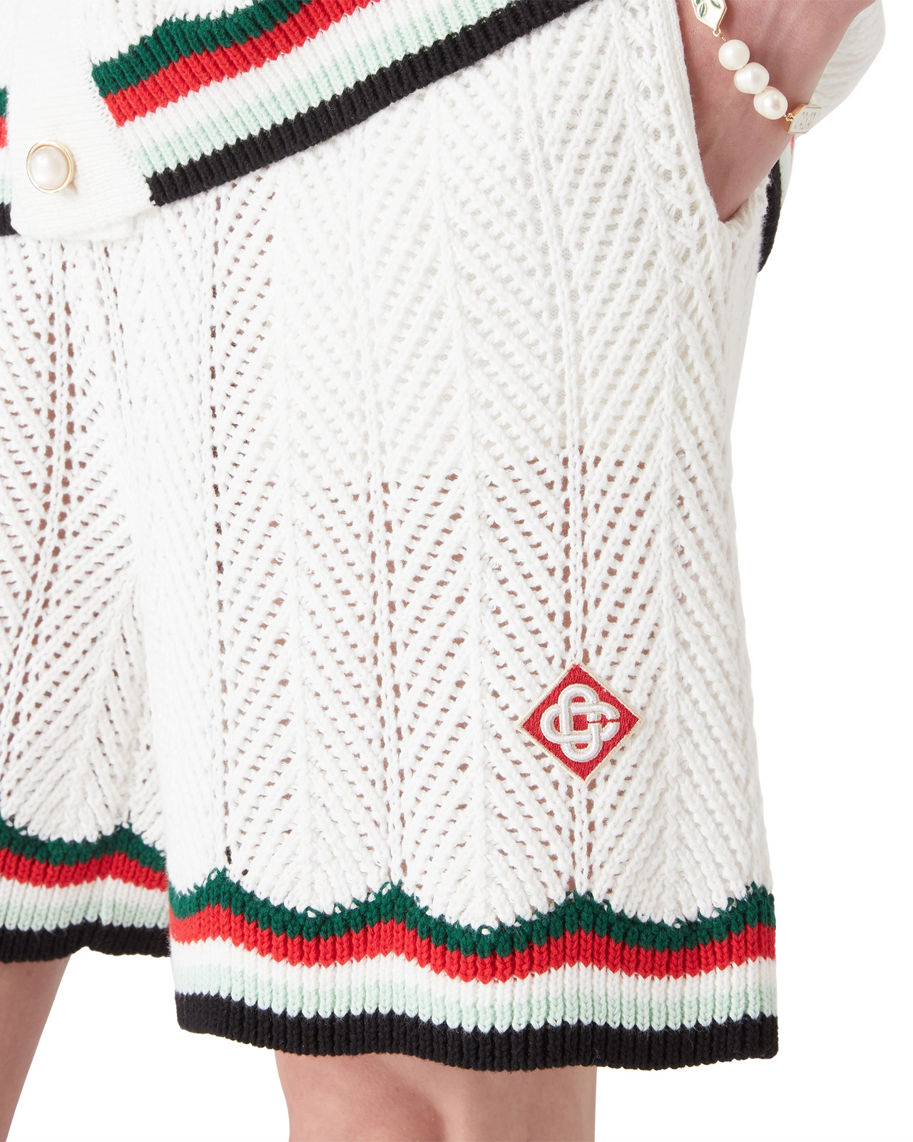 Chevron Crochet Shorts | Casablanca Paris - 5