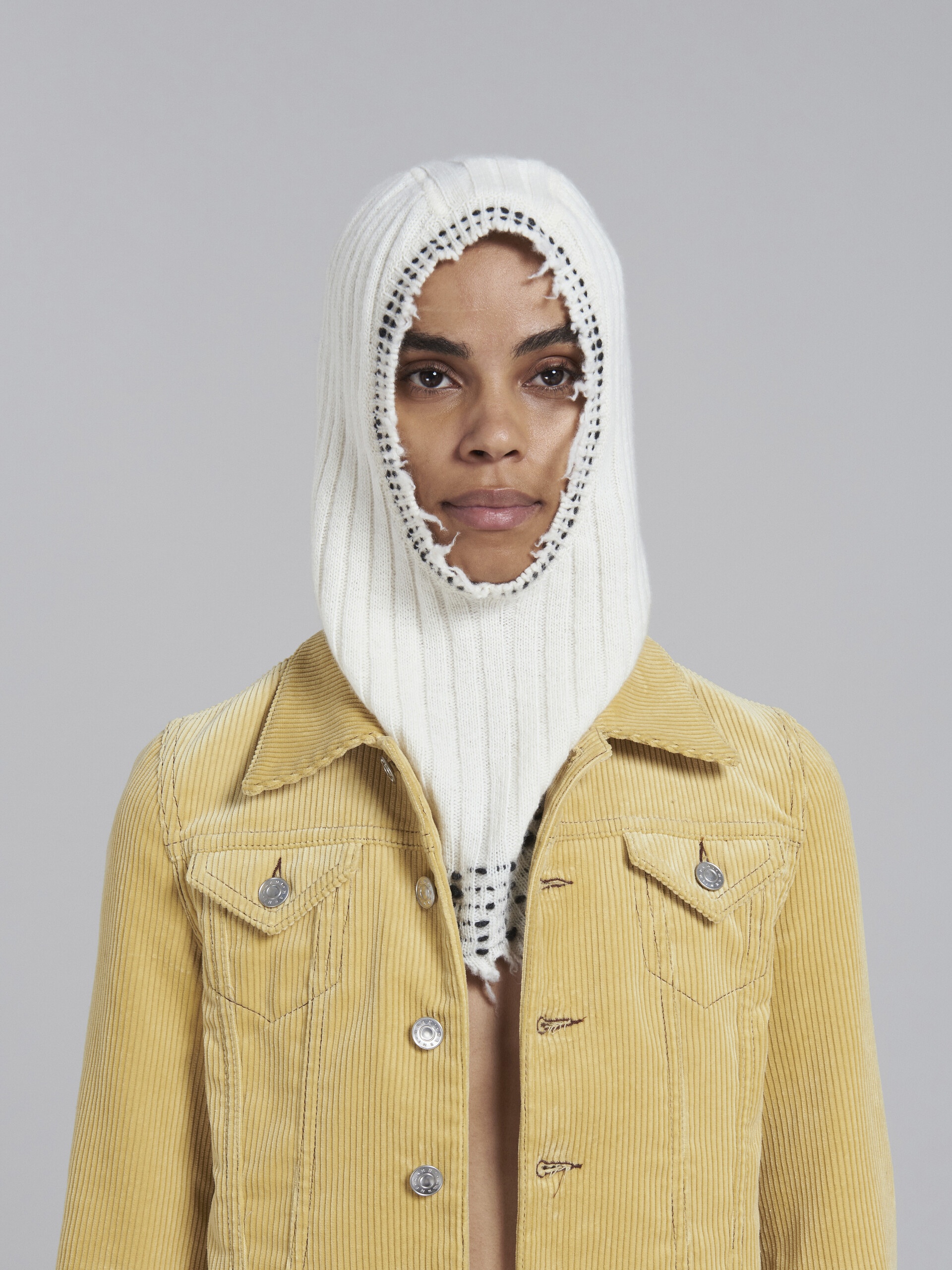 WHITE KNITTED BALACLAVA - 2