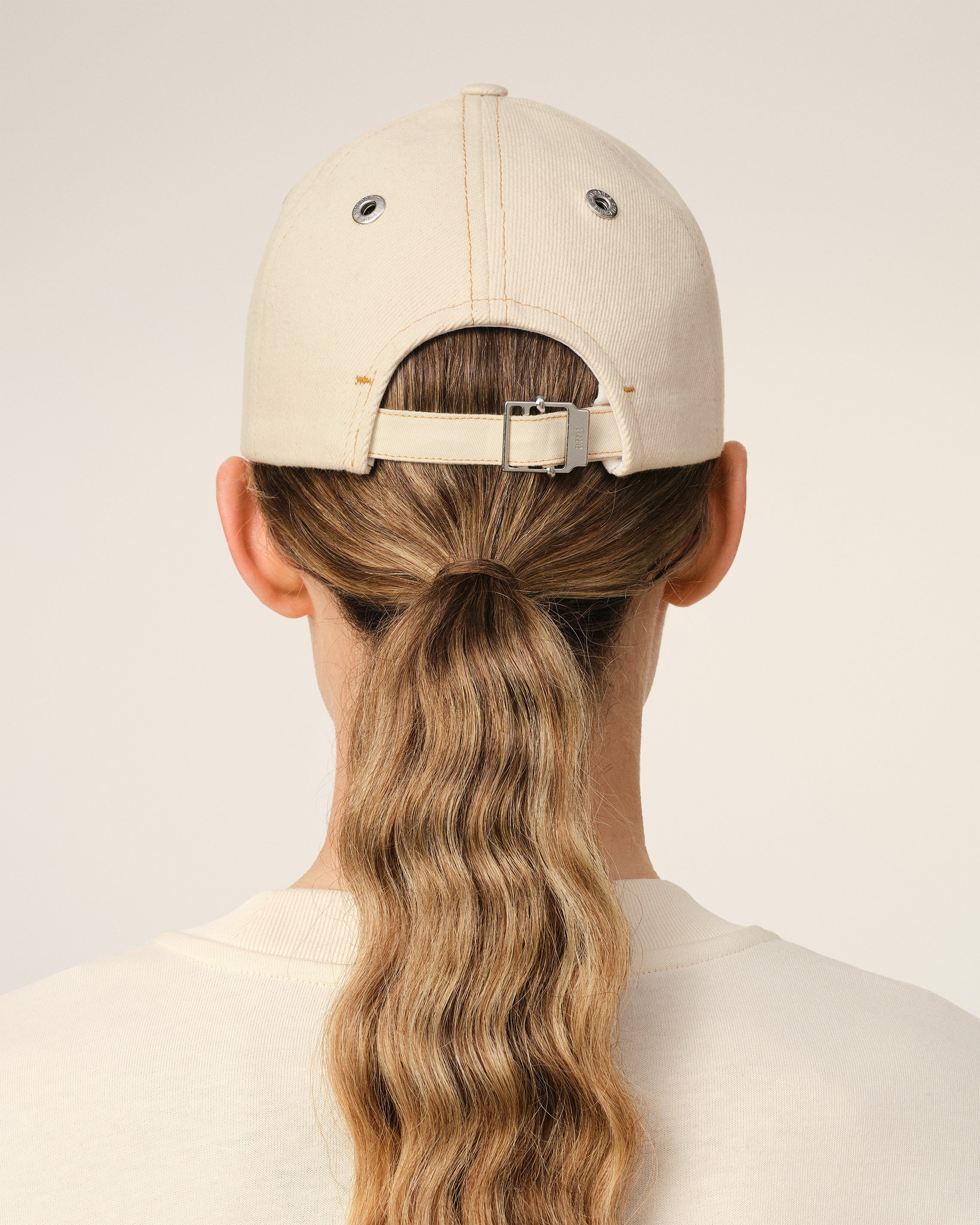 BEIGE COTTON AMI DE COEUR EMBROIDERY CAP - 6