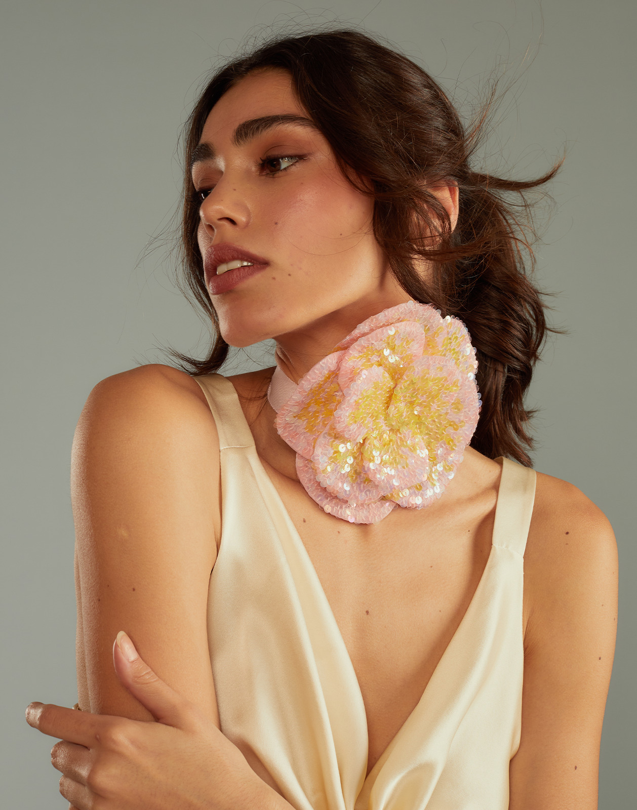 Sequin Flower Tie - 1