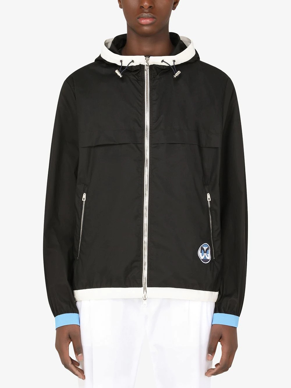 logo-patch zip-up lightweight jacket - 3