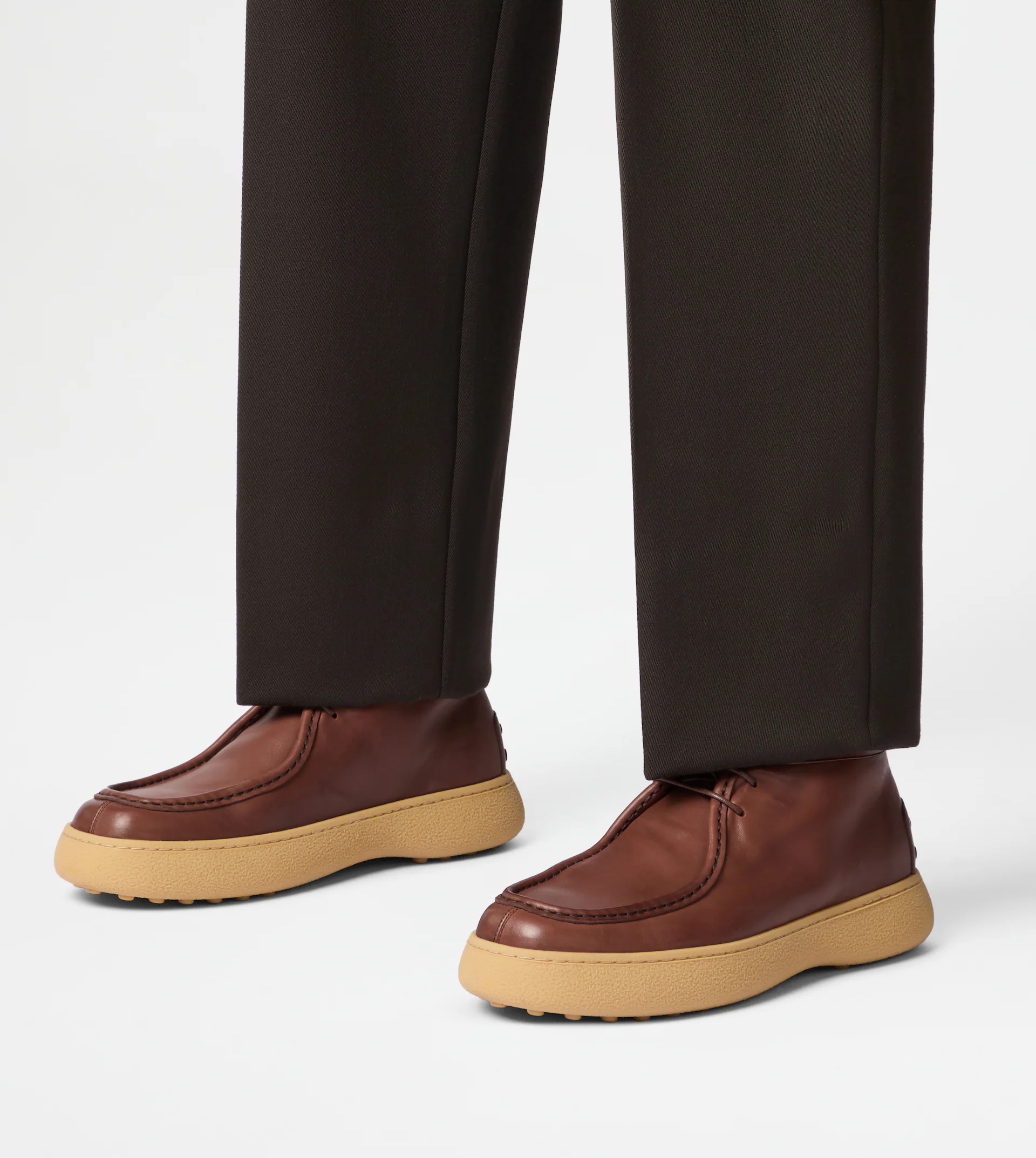 TOD'S W. G. ANKLE BOOTS IN LEATHER - BROWN - 7