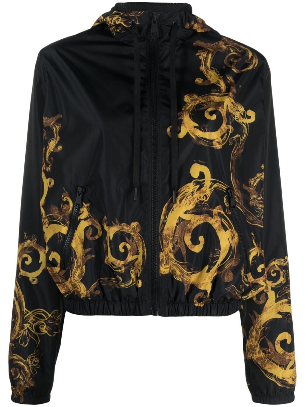 Barocco-print hooded jacket - 1
