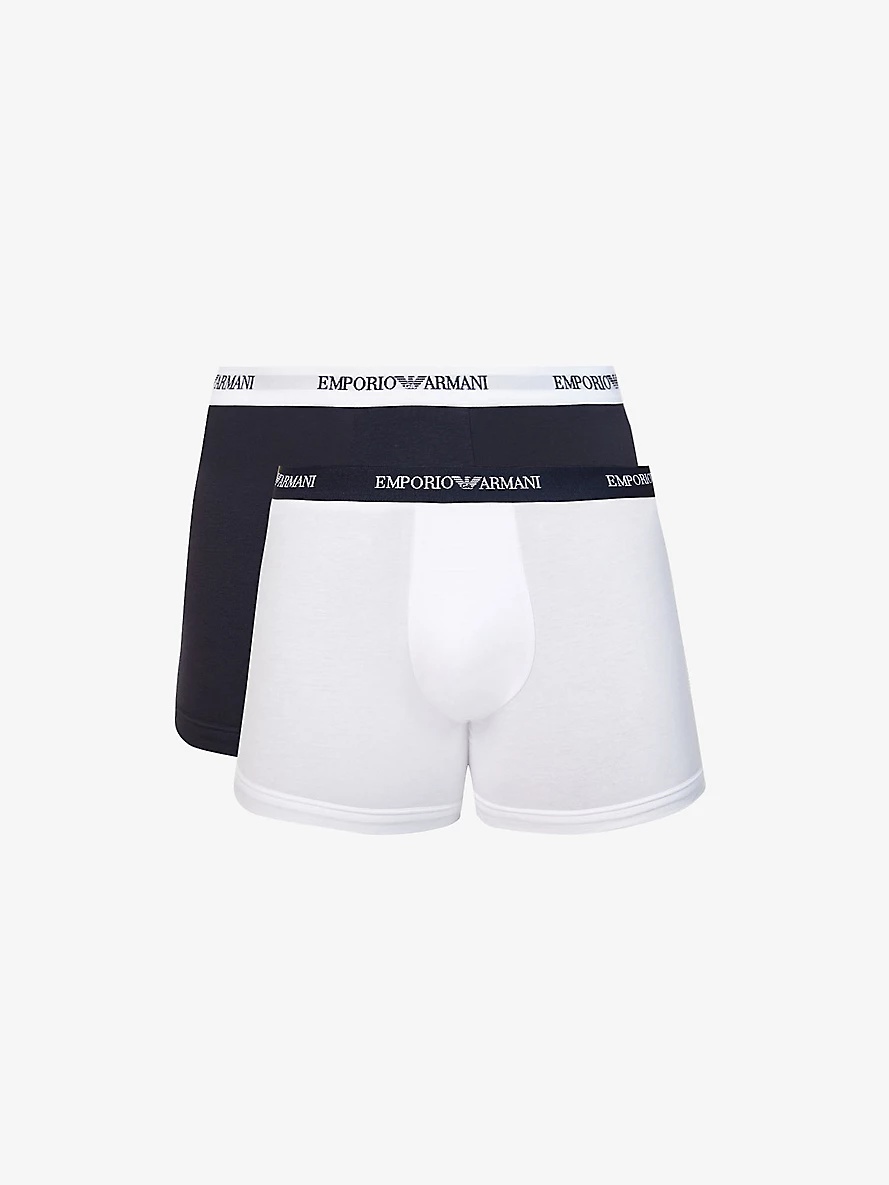 Pack of two logo-embellished stretch-cotton boxers - 1