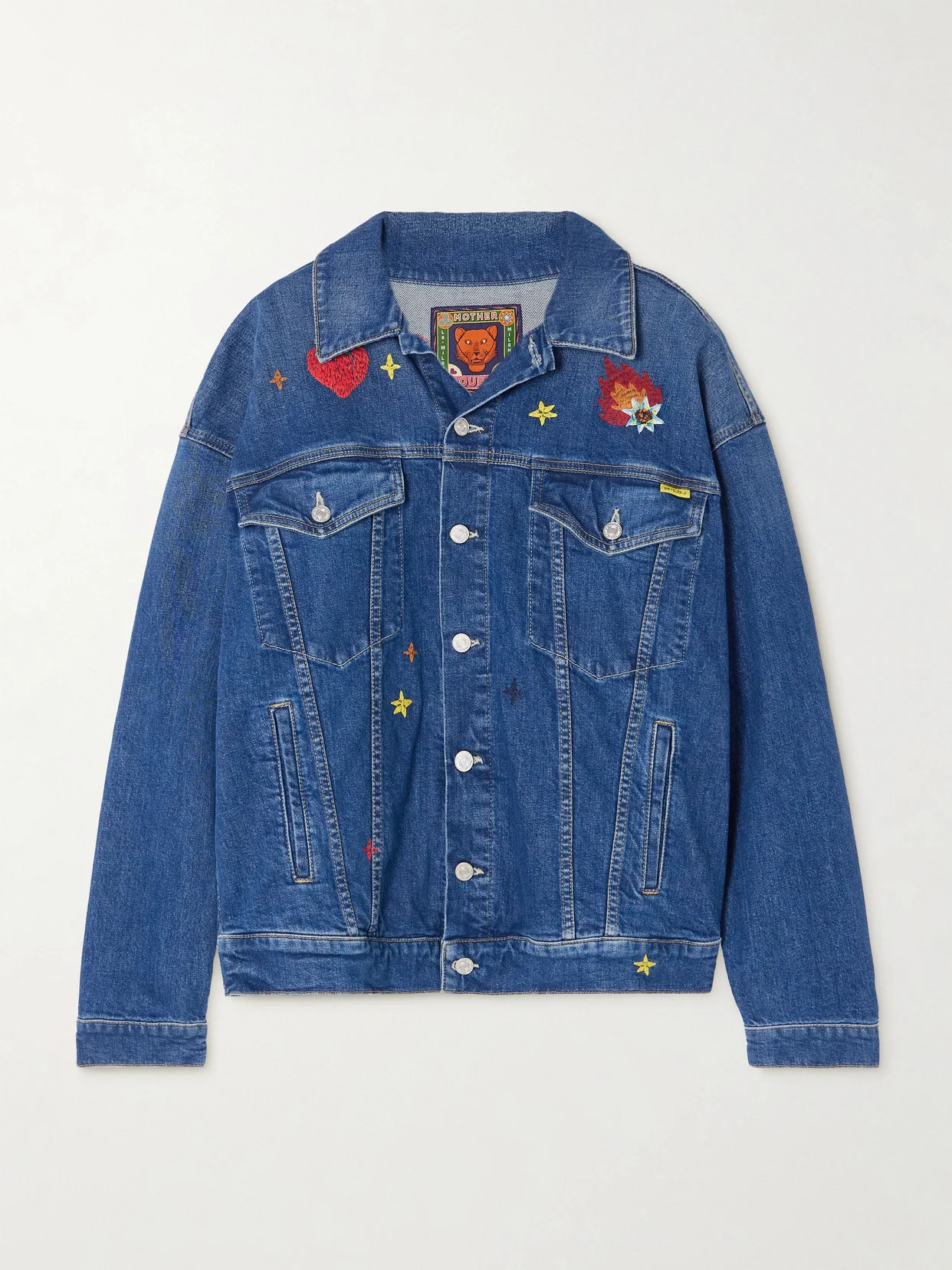 + La Doublej The Drop It Drifter Embroidered Denim Jacket - 1