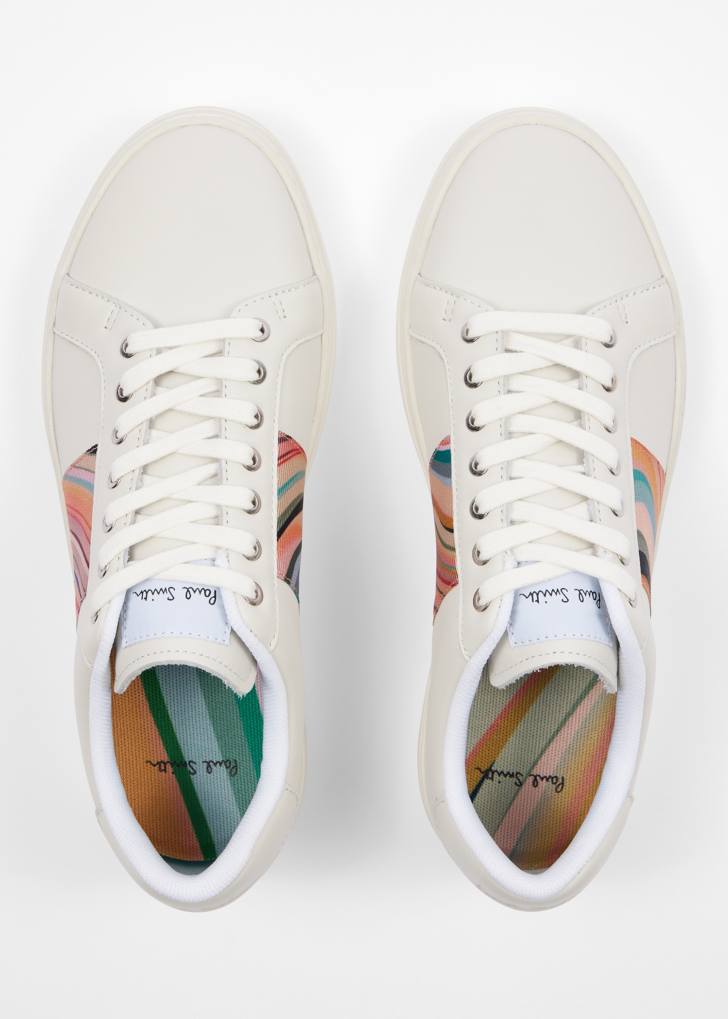 Women's White Leather 'Dusky Swirl' 'Lapin' Trainers - 3