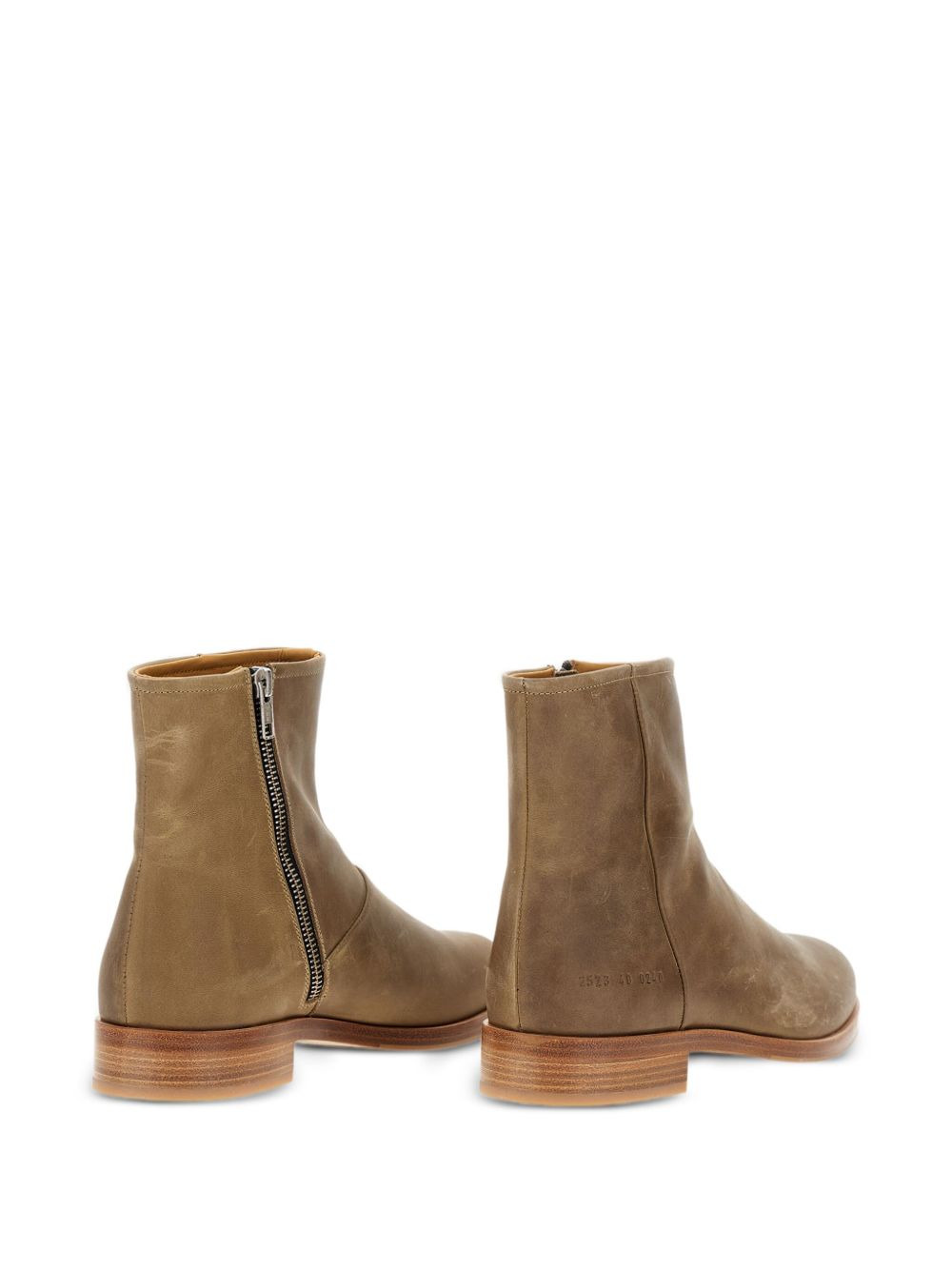 zip-detail leather boots - 4