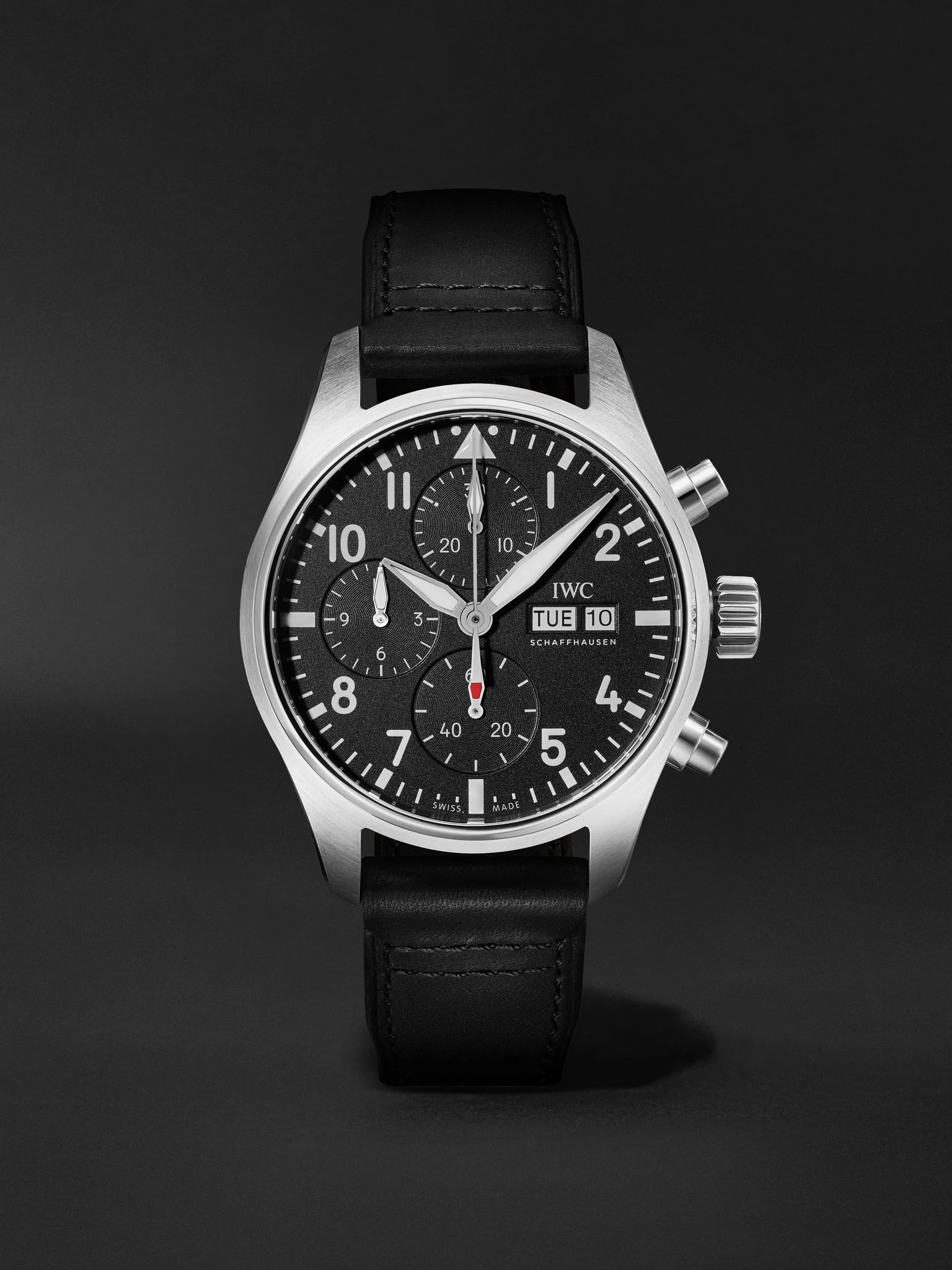 Pilot's Automatic Chronograph Stainless Steel Watch, Ref. IW388111 Black - 1