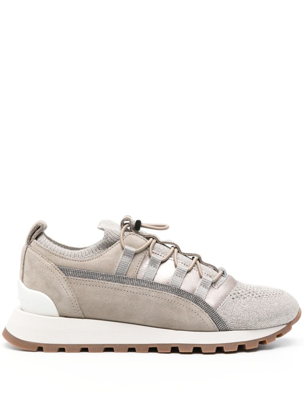 Monili-chain panelled sneakers - 1