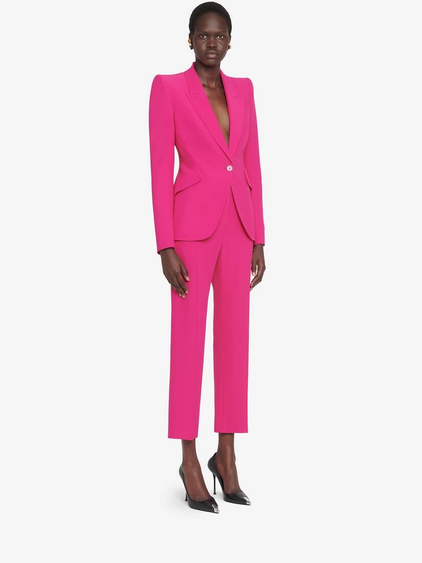 Alexander McQueen Women's Leaf Crepe Cigarette Trousers in