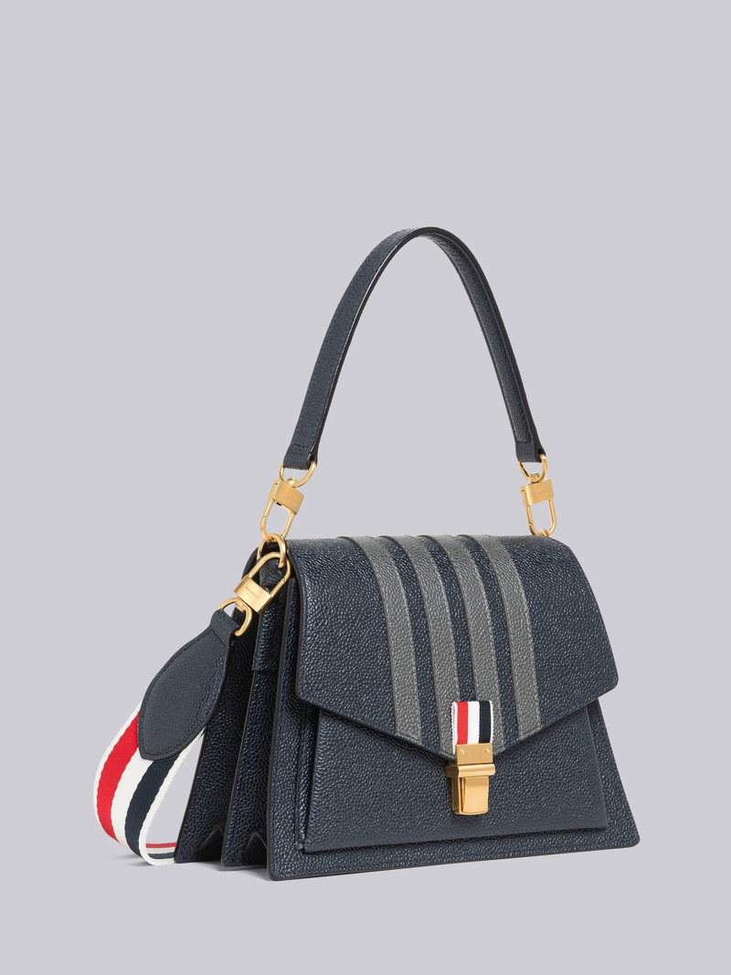 Pebble Grain Leather 4-Bar Trapeze Bag 3