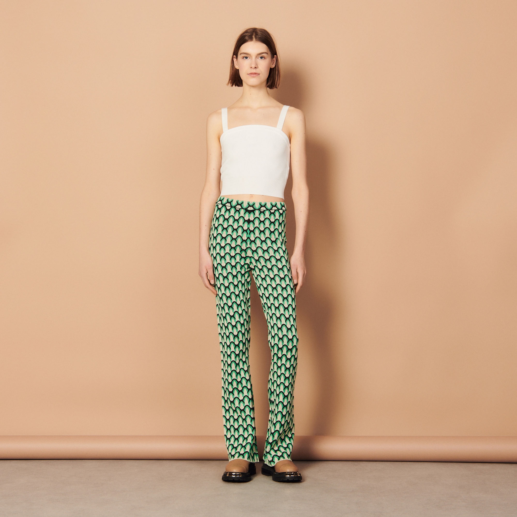 Fancy stitch knitted pants - 6