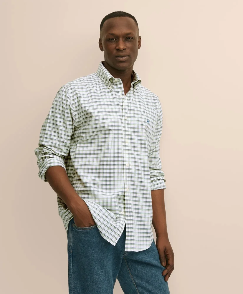 Stretch Non-Iron Oxford Polo Button-Down, Sport Shirt - 1