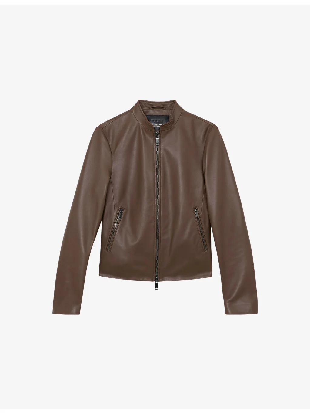 Allie slim-fit leather biker jacket - 1