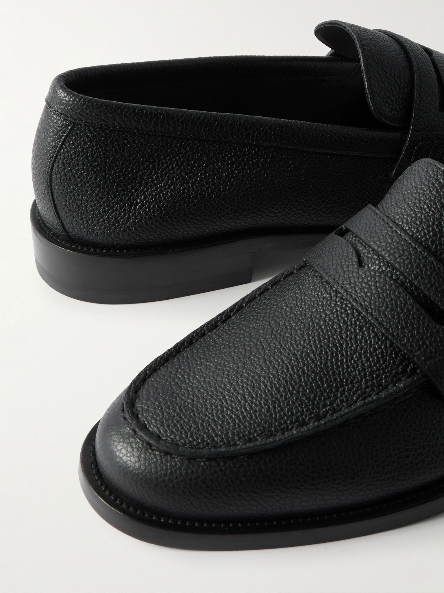Perry Full-Grain Leather Penny Loafers Black - 5