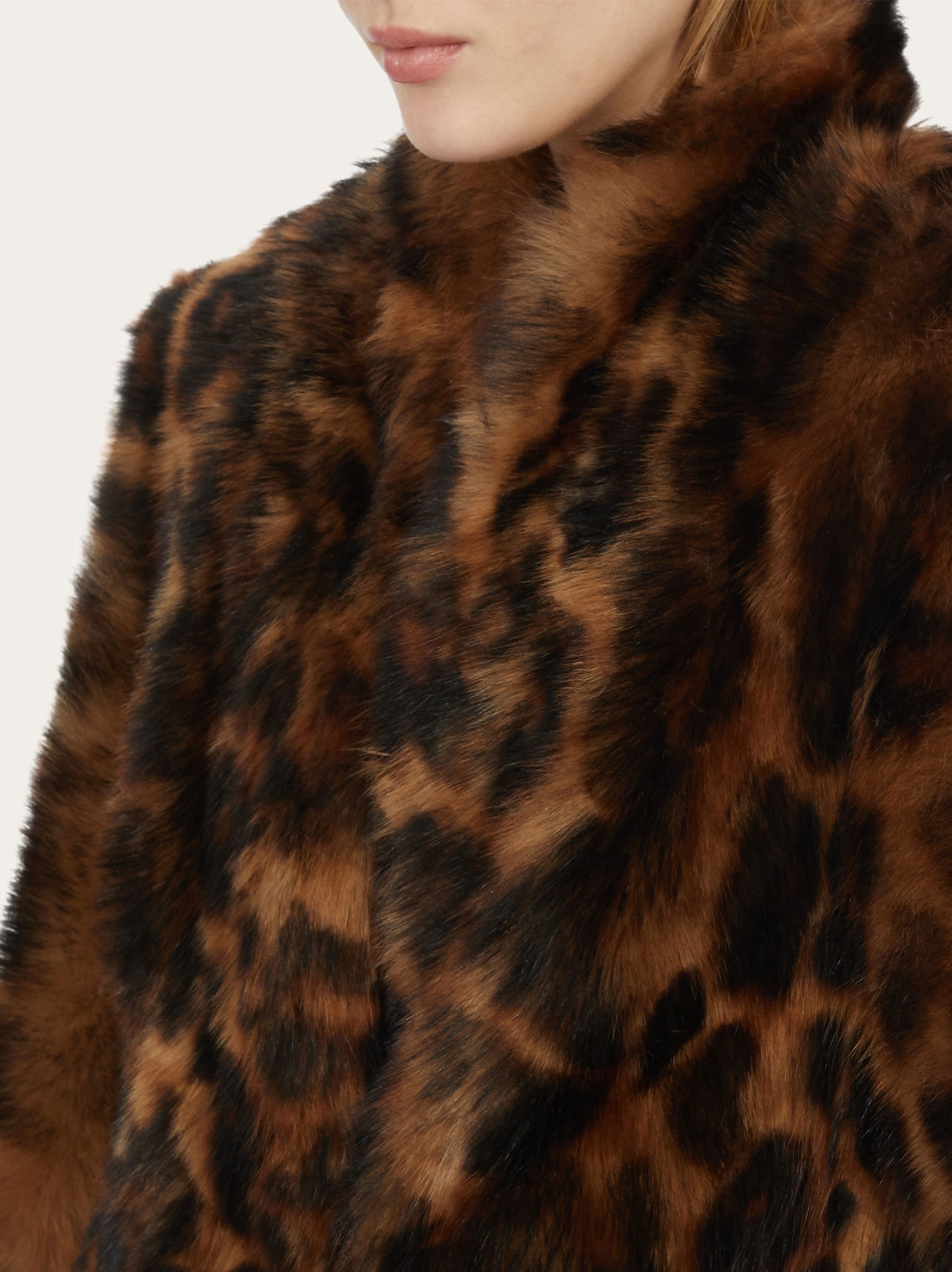 Leopard print long length shearling - 5