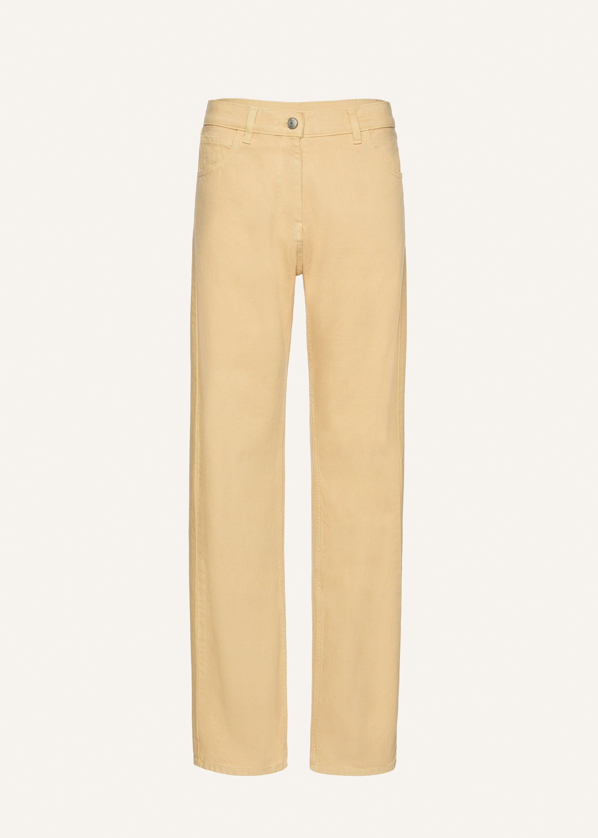 Straight leg denim pants in beige - 1