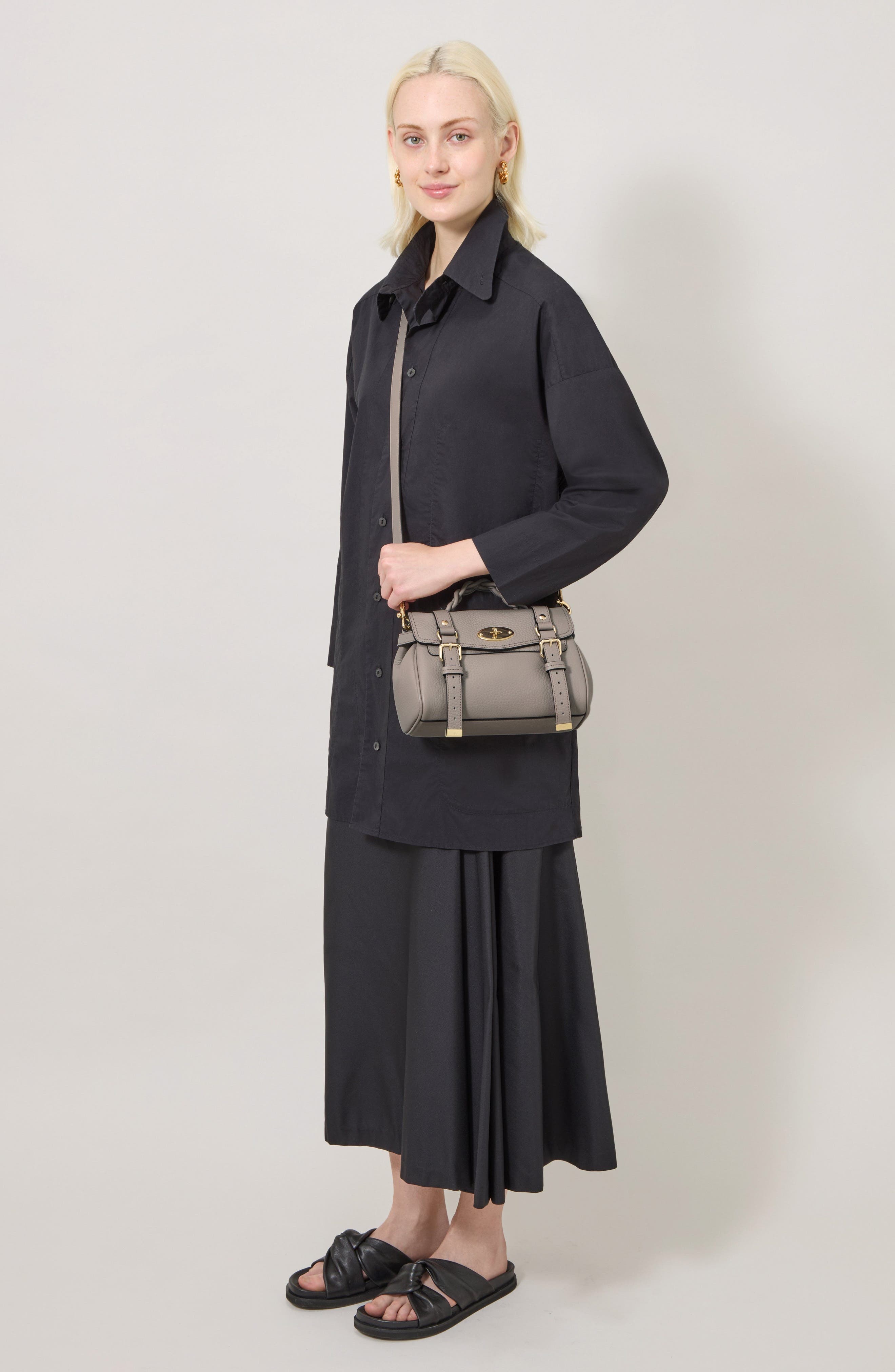 Mulberry Mini Alexa Leather Satchel in Cashmere Taupe at Nordstrom - 2