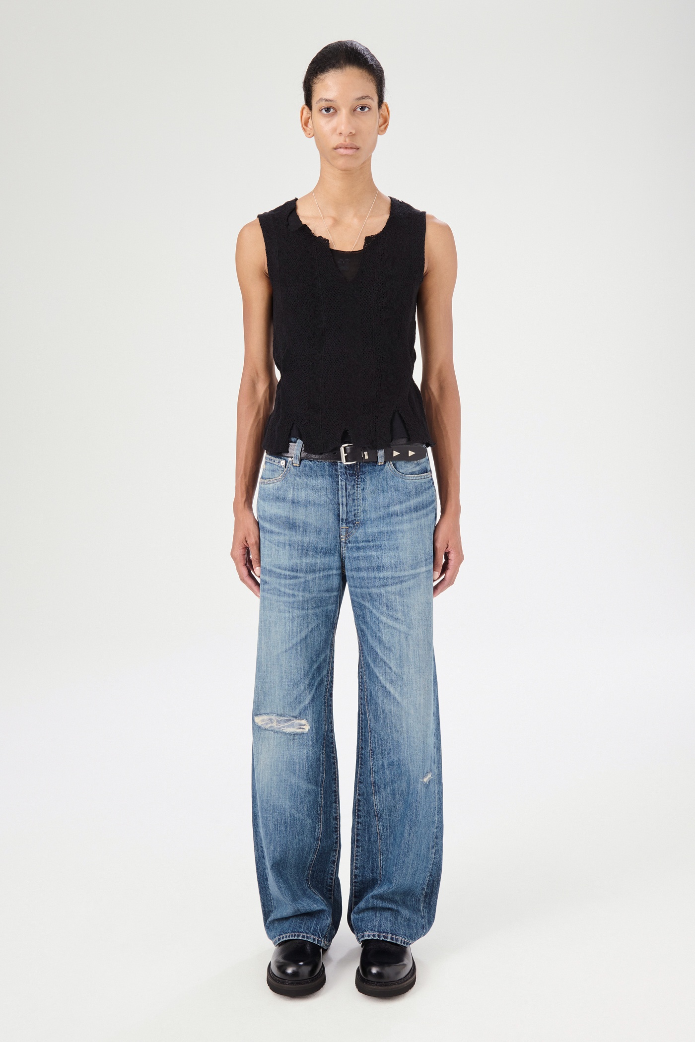 Treble Cut Vintage Rubber Repair Denim - 1