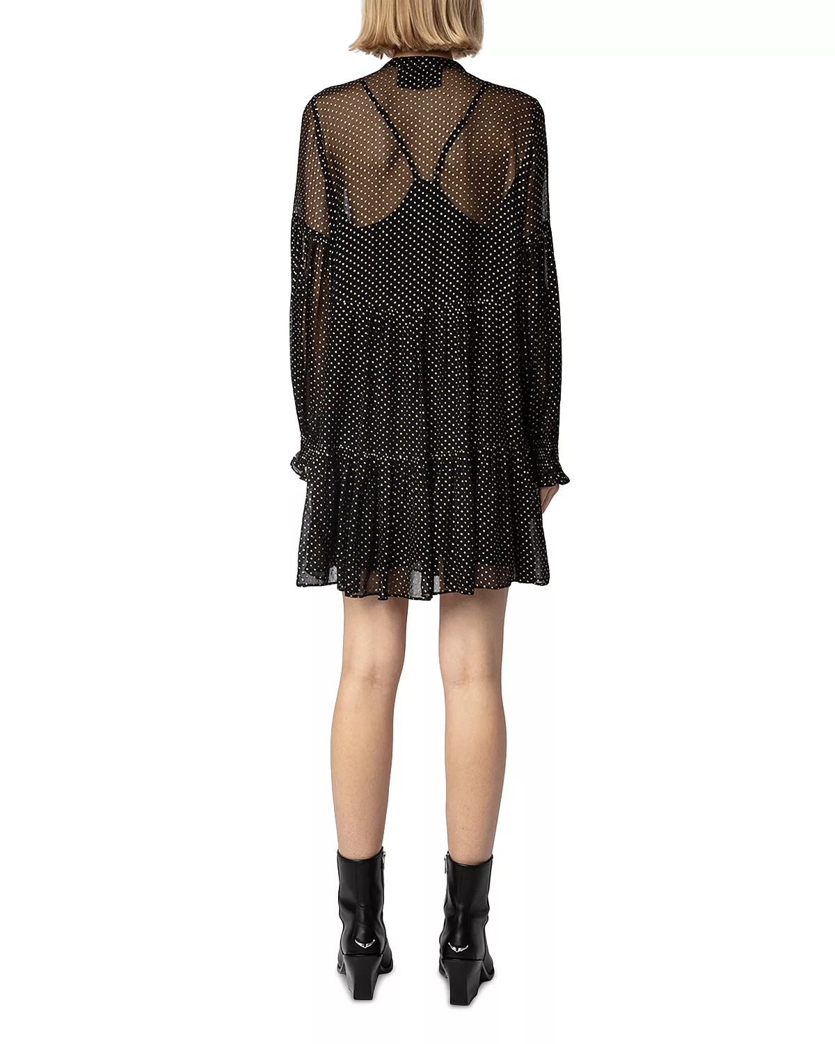 Randy Mousseline Sparle Noir Dress - 6