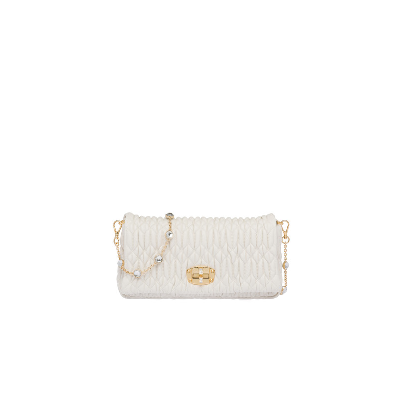 Miu Crystal Cloqué Nappa leather bag 1