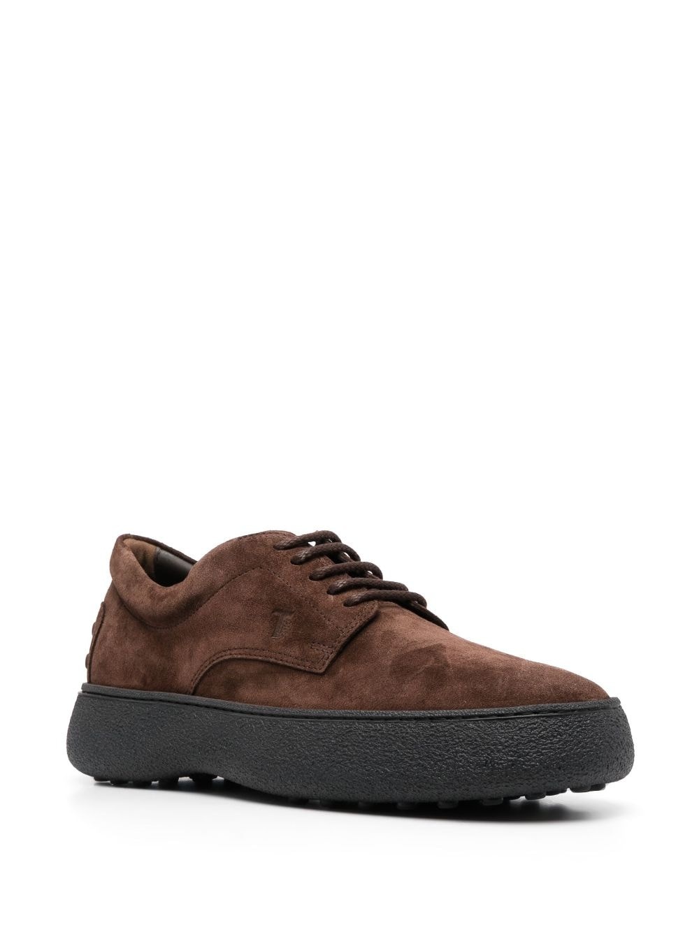 logo-embroidered suede derby shoes - 2