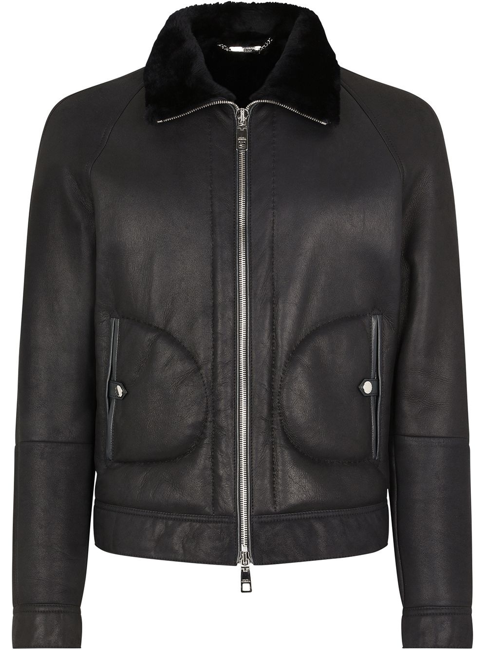 shearling lined bomber jacket - 1