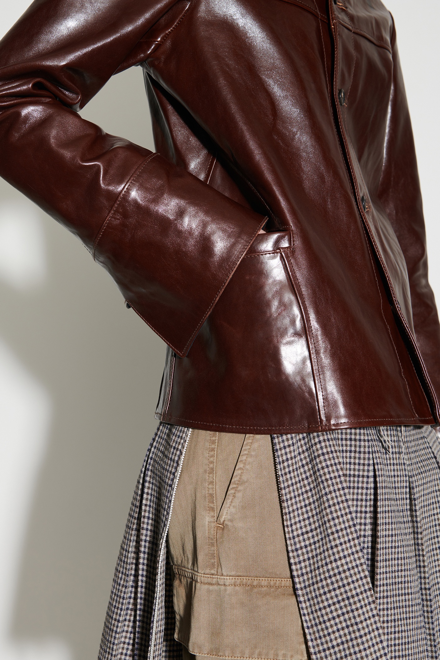 Verve Jacket True Dye Tuscan Brown Leather - 5