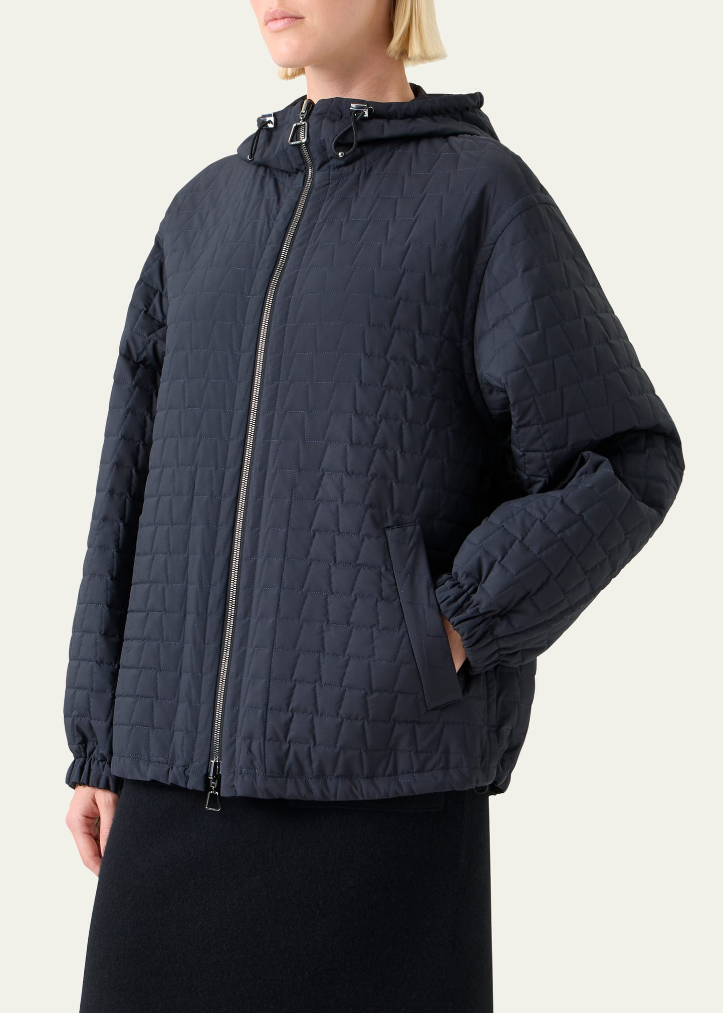 Davis Trapezoid Quilted Techno Taffeta Parka Jacket - 4
