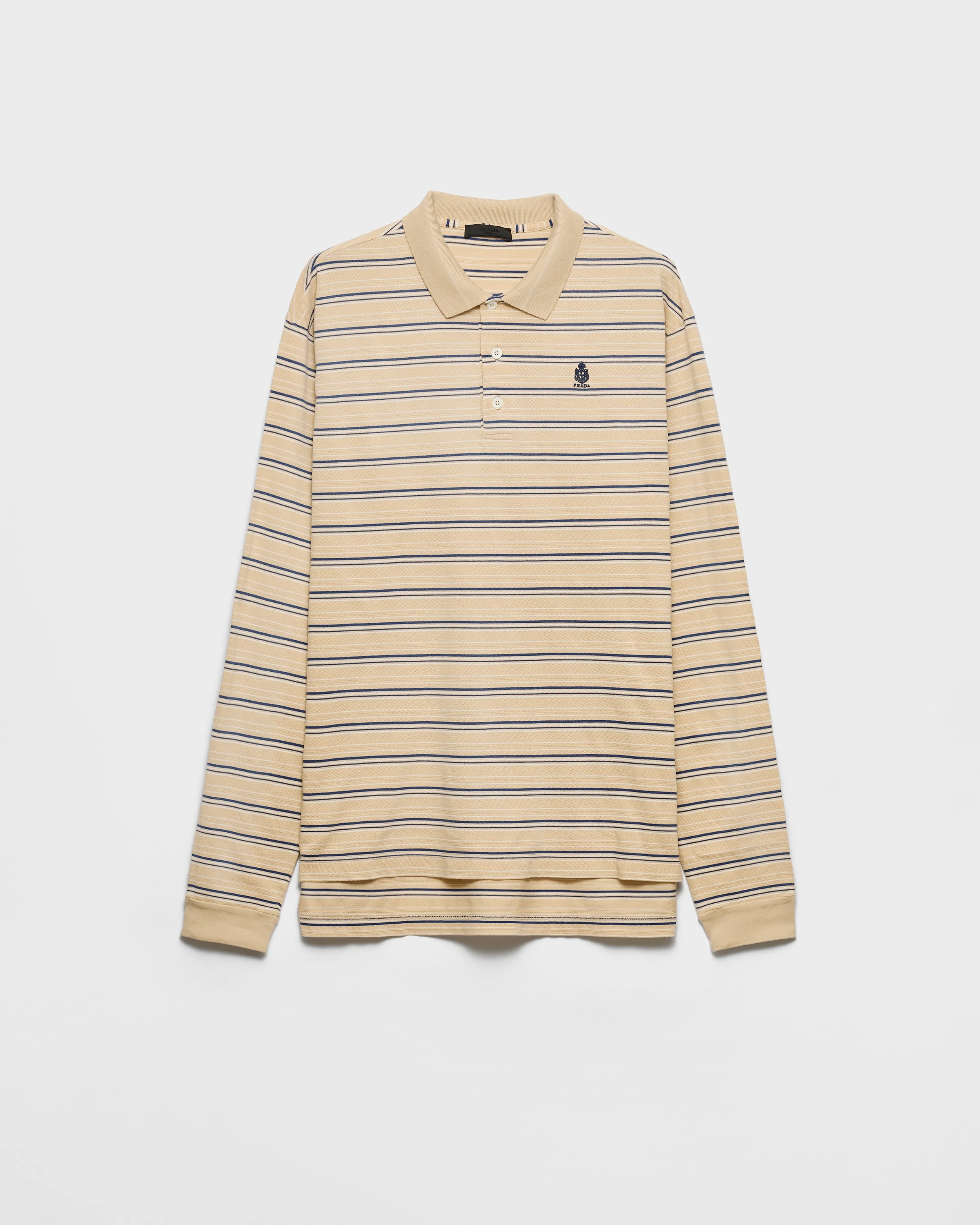 Striped cotton piqué polo shirt - 1
