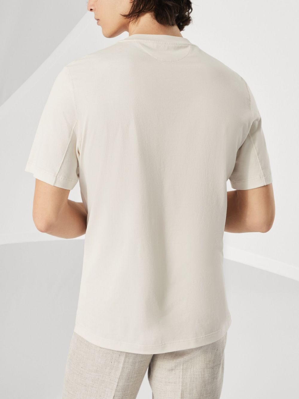 cotton solomeo graphic print t-shirt - 4