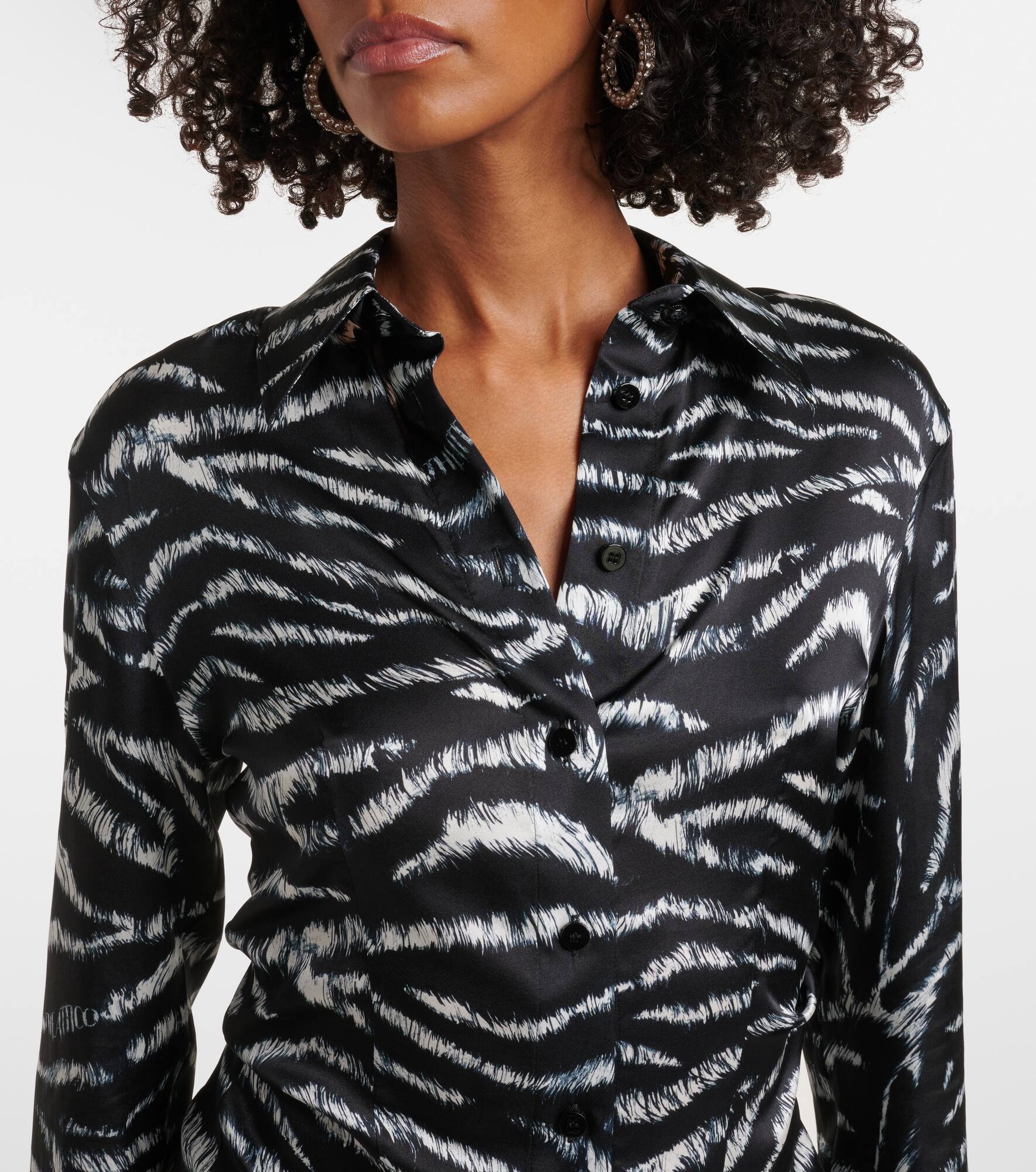 Zebra-print satin shirt - 5