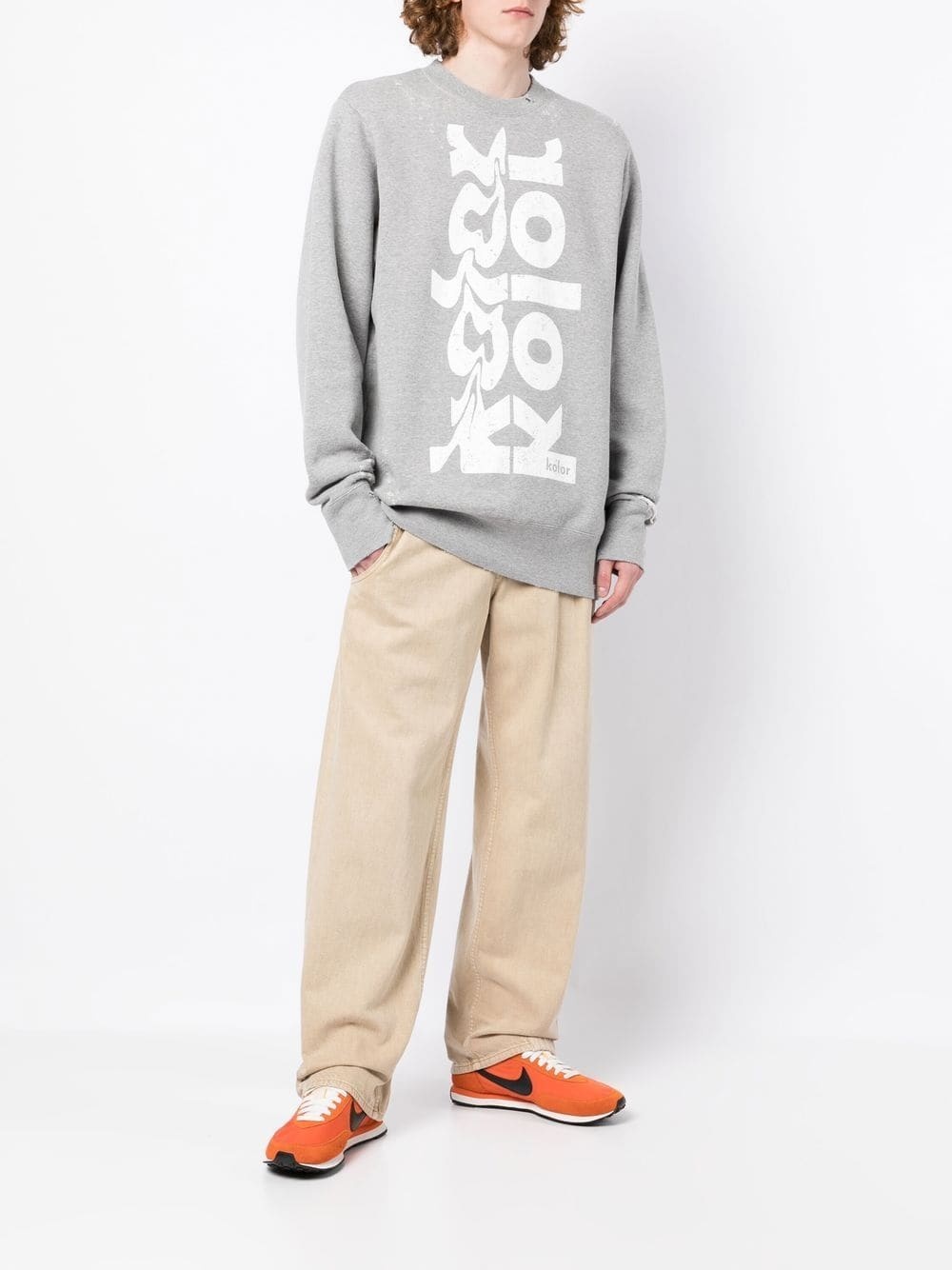 logo-print distressed sweatshirt - 2