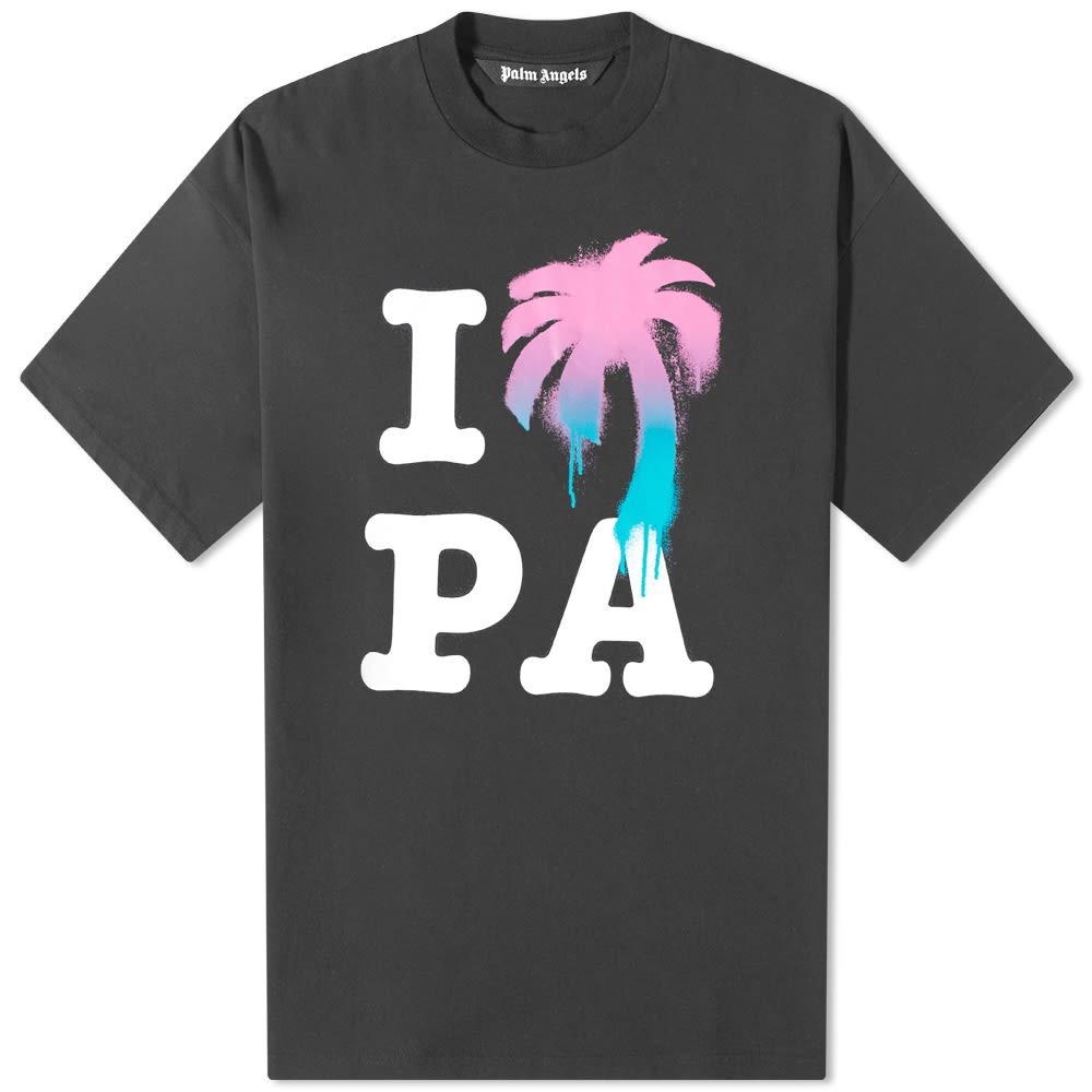 【コーデに遊び心を】Palm Angels I Love PA Tシャツ Palm Angels I Love PA Tee Black Men's - US