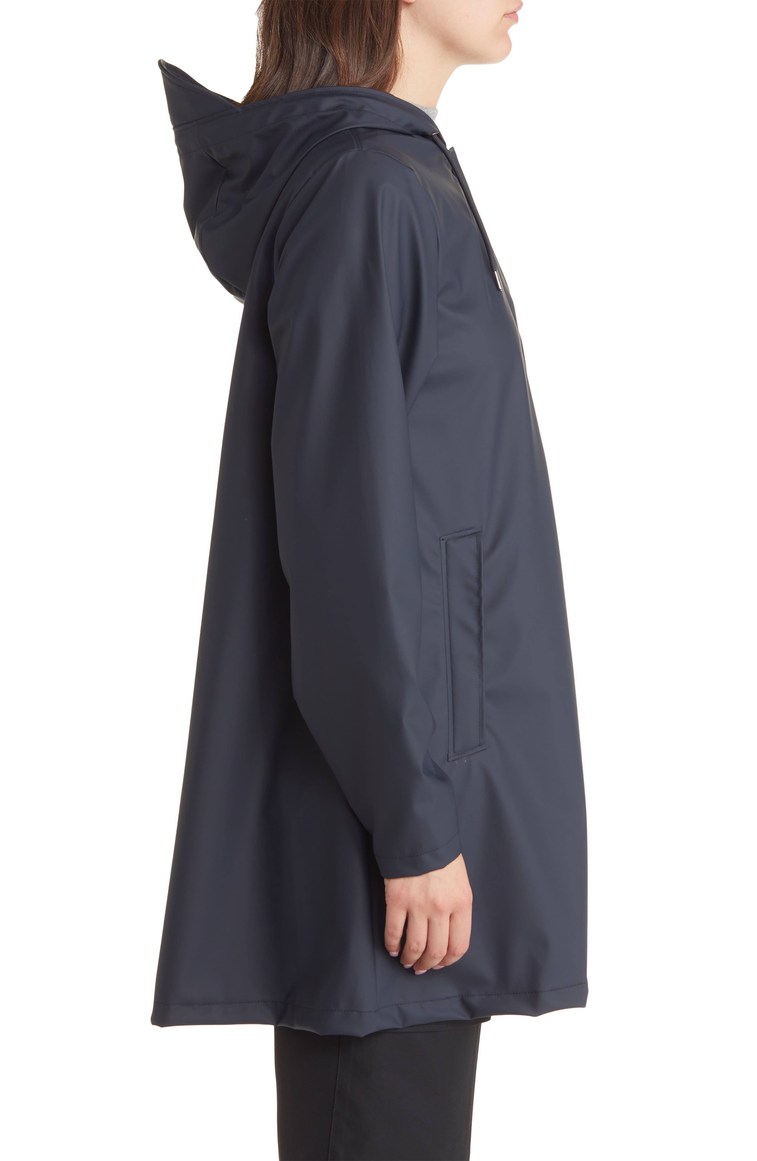 Rains Waterproof A-Line Rain Jacket in Navy at Nordstrom - 3